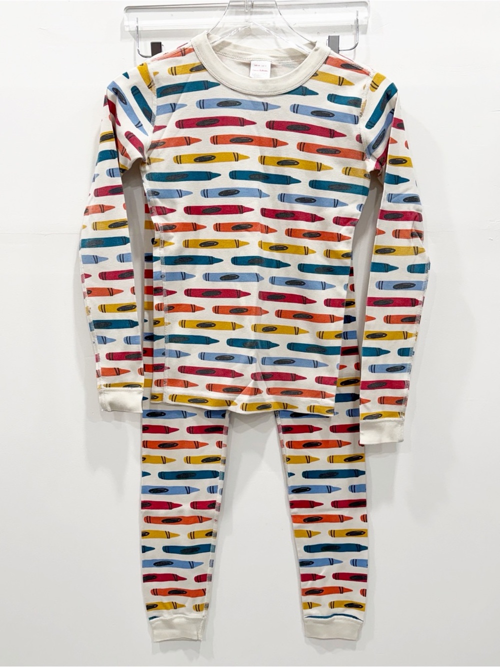 Hanna Andersson Colorful Crayon Pajama Set Holiday Christmas Size 14 Cotton